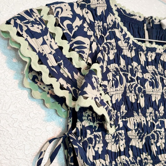 Sea New York Navy and Cream Mint Patterned Dress Women Small - Picture 6 of 13